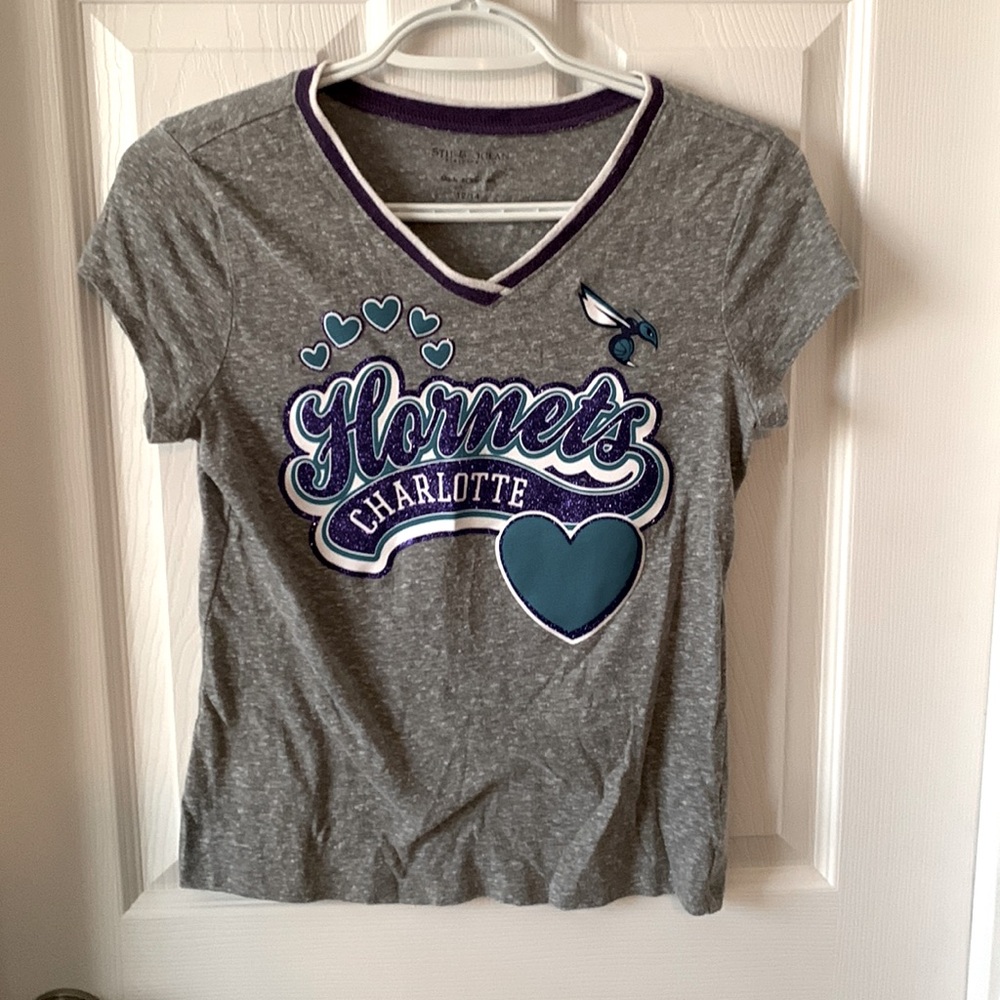 Girls Charlotte Hornets Vneck Tee